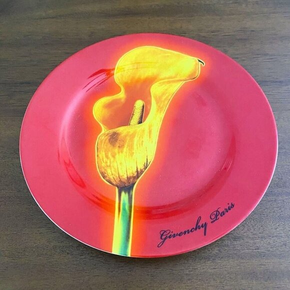 Givenchy Other - Givenchy Paris Decorative Salad Plate - Blood Orange Plate with Calla Lily
